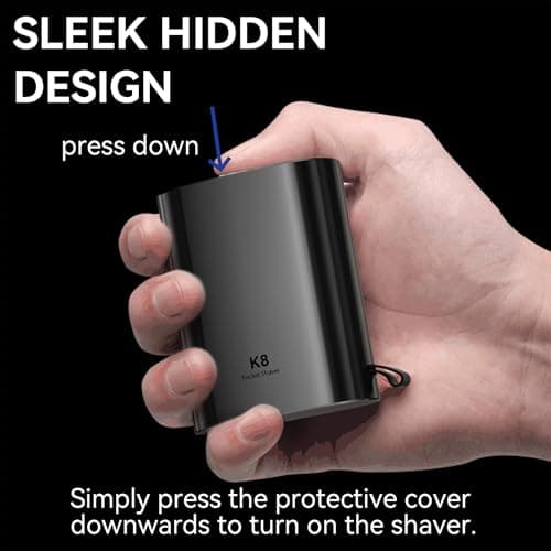 ENCHEN Mini Electric Shaver for Men, Portable Magnetic Dual-Head Rotary Pocket Electric Razor for Face, IPX7 Waterproof Wet & Dry, USB-C Rechargeable for Home, Car, Travel, K8,Black 5