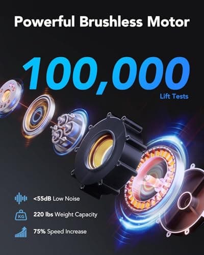 HUANUO 60x30 Inch 3-Stage Legs Electric Standing Desk, Large Height Adjustable Office Desk with Brushless Motor, Stand Up Desk with 4 Memory Presets & 2 Hooks, Computer Desk for Home Office, Black 8