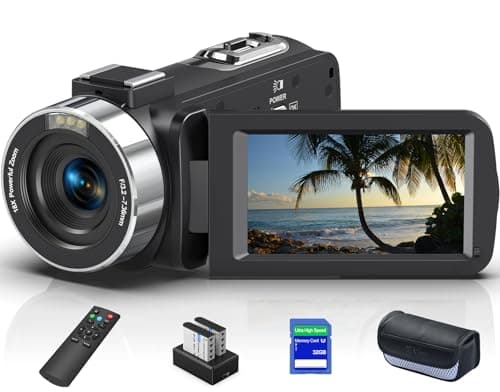 Video Camera 8K Camcorder 64MP IR Night Vision 18X Digital Zoom YouTube Vlogging Camera Webcam WiFi 3.0”Touch Screen Camcorders with Microphone, Remote Control, 32G SD Card