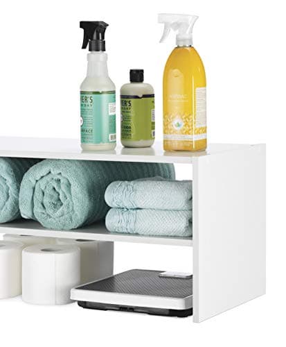 Whitmor Stackable 31" Extra Wide 2-Shelf Storage Organizer, White 5