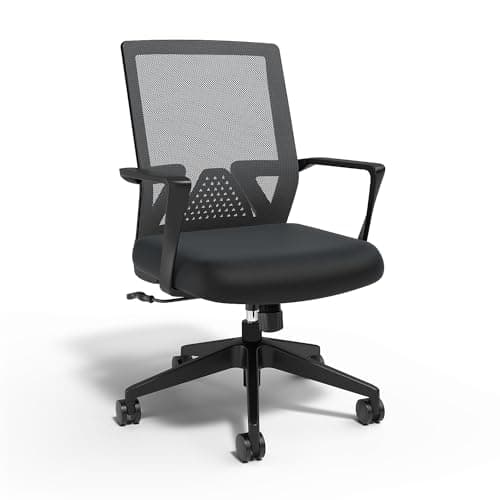 STAPLES Cartwright Ergonomic Office Desk Chair, Adjustable with Breathable Mesh & Lumbar Support, Perfect for Home & Office, Black
