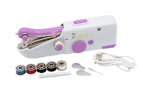 Handheld Sewing Machine – Battery Operated Stitching Machine w/USB Cable – Portable Sewing Machine for Beginners w/Instructional Videos - Mini Sewing Machine for Hemming, Repairs, & Quick Fixes