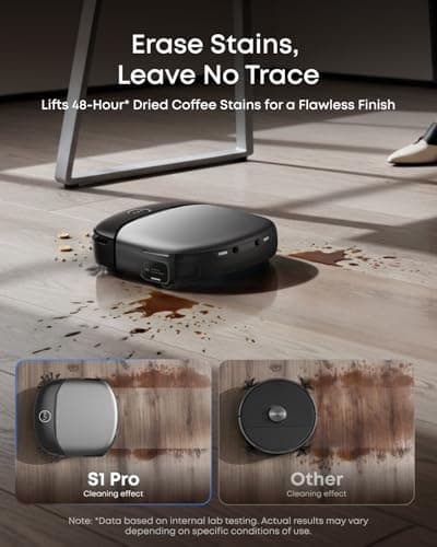 eufy Robot Vacuum Omni S1 Pro, HydroJet System with Roller Mop, Robot Vacuum and Mop Combos, Eco-Clean Ozone, Incrediable Suction, Obstacle Avoidance, Auto Mop Washing & Drying, Self-Emptying 5