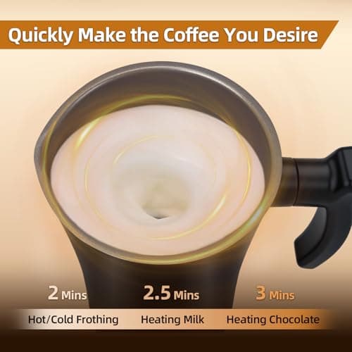 MUMAO Milk Frother, 4-in-1 Electric Milk Steamer, 350ml/11.8oz Automatic Frother Machine for Coffee, Warm and Cold Foam, Temperature Control for Latte, Cappuccino, Hot Chocolate 7