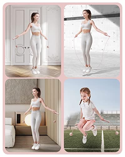 YOTTOY Cordless Jump Rope with Counter - Ropeless Jump Rope 2 In 1 with Large Cordless Ball-Weighted for Women with LCD Display (Pink) 9