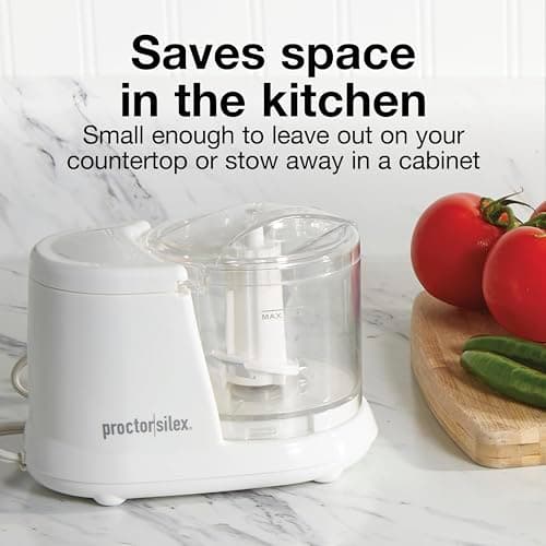 Proctor Silex Durable Electric Vegetable Chopper & Mini Food Processor for Chopping, Puree & Emulsify, 1.5 Cup, White 6