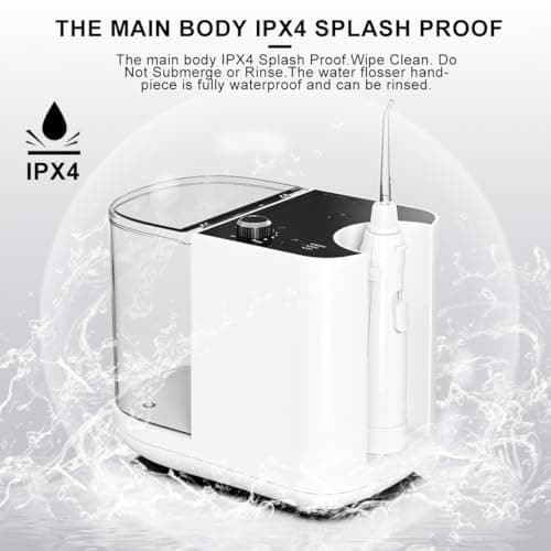 Upgraded Version 900ML Large Capacity Countertop Water Flosser, Aquarius Water Flosser Professional with UV Sanitizer Light, Oral Irrigator for Teeth, Gums, Braces, Dental Care 6