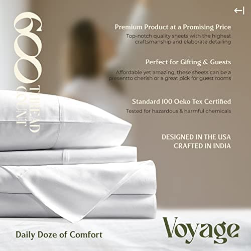 Mayfair Linen 100% Egyptian Cotton Queen Fitted Sheet Only - 600 Thread Count Cotton Fitted Sheet Queen, Soft, Durable, Cooling 16" Deep Pocket Sateen Weave Bottom, Luxury Hotel Quality - White 8