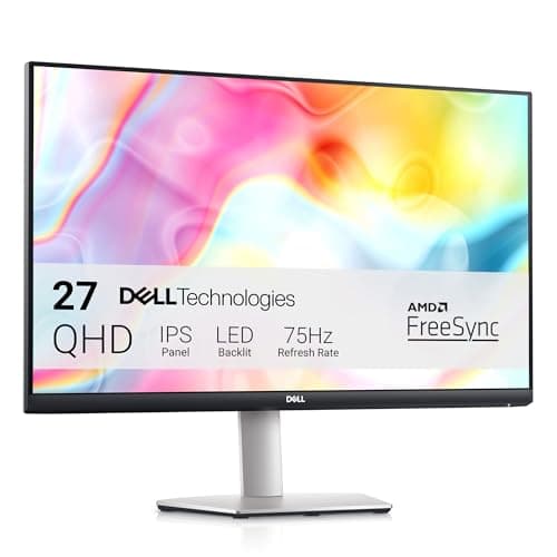 Dell S2722DC Monitor - 27-inch WQHD (2560x1440) 75Hz 4Ms Display, AMD FreeSync, Built in Speaker, USB Type-C Connectivity, Height/Pivot/Swivel/Tilt Adjust - Platinum Silver