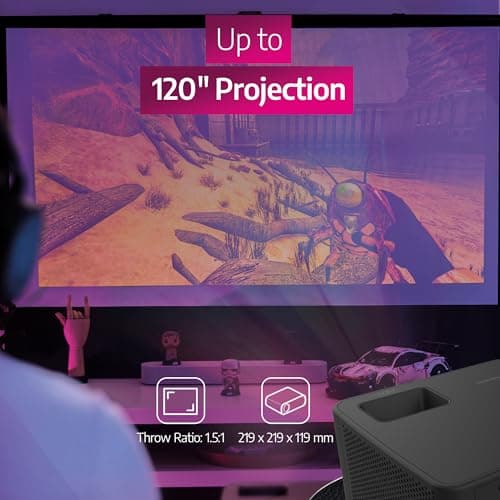 Philips, GamePix 900, 4K projector, resolution 3840 x 2160 pixels, latency of 6 ms with refresh rate of 240 Hz, 1000 lumens, ANSI, WiFi 6, black. 6