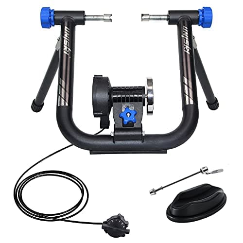 Unisky Bike Trainer Stand Indoor Riding Steel Heavy Duty Bicycle Exercise Stand 6 Speed Magnetic Resistance Stand for Road and Mountain Bikes