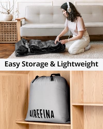 Airefina Air Mattress Full with Built in Pump for Guest Ungraded Blow Up Inflatable Mattress Type-0 Technology Air Coil 18" Full Size Airbed 3-Min Self Inflating with Carrying Bag Colchones Inflables 6