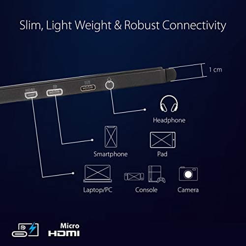 ASUS ROG Strix 17.3" 1080P Portable Gaming Monitor (XG17AHPE) - FHD, IPS, 240Hz, Adaptive-Sync, Built-in Battery, Smart Case, USB Type-C, Micro HDMI, for Laptop, PC, Phone, Console, 3-Year Warranty 5