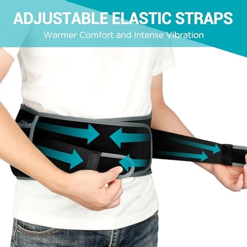 Comfytemp Cordless Heating Pad with Massager for Back, Portable Lower Back Massager FSA Eligible HSA Rechargeable Wireless Electric, Birthday Gifts for Women Men Mom Dad Seniors 3 Heat 30mins Auto-Off 6