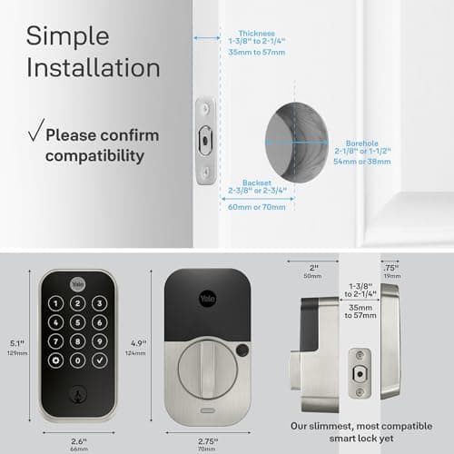 Yale Security Lock 2 Touch, Black Biometric Fingerprint Door Lock with Keypad, Unlock with Your Code or Your Fingerprint (No Wi-Fi), YRD420-F-BLE-BSP 2