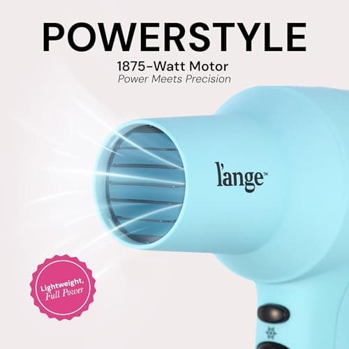 L'ANGE HAIR PowerStyle Turbo Ionic Hair Dryer | 1875 Watt Professional Blow Dryer with Diffuser & Concentrator | Multiple Heat & Speed Settings for Fast Drying | Salon-Grade Styling Tools, Blue 4