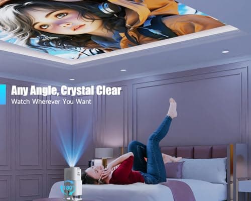 Magcubic Mini Projector with Wifi and Bluetooth, Built-in Apps, Portable Smart 1080P Projector with 4K Support, Auto Keystone, Voice Control, HY320 NTV 6