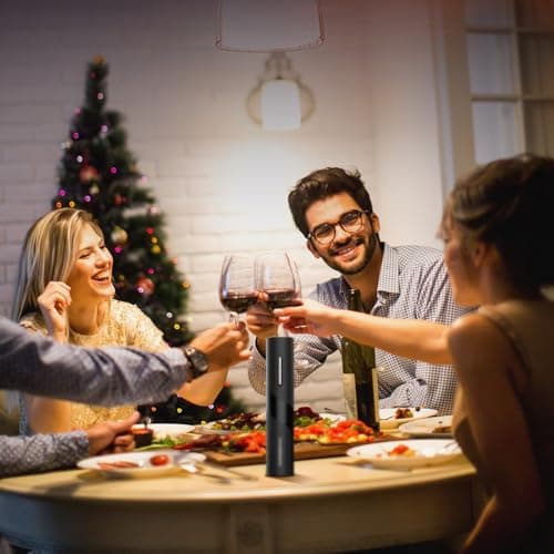 BABONIR Electric Wine Opener Set - Automatic Electronic Bottle Openers with Greeting Card, Vacuum Stoppers, Wine Aerator, and Foil Cutter, Ideal Present for Wine Lovers, Party, and Home Entertaining 8