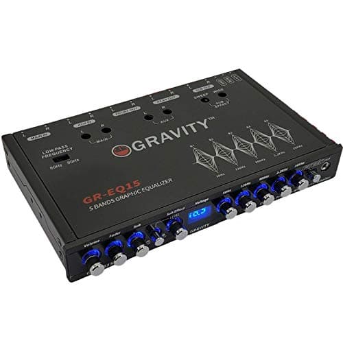 Gravity EQ15 1/2 Din Five Equalization Bands Car Audio Equalizer EQ Front, Rear +Master Volume Control with up to 9 Volts RMS of Output/Three Stereo RCA Output 6