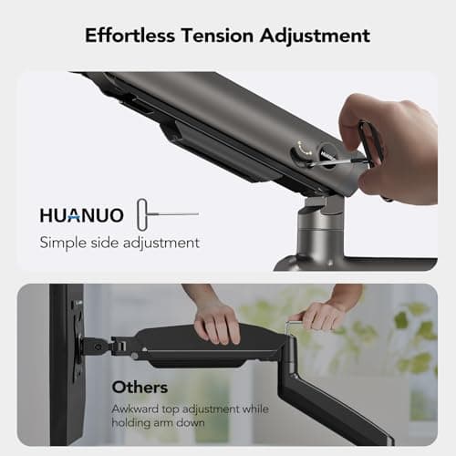 HUANUO Dual Monitor Arm for 13-49" Ultrawide Screens up to 40 lbs, Heavy Duty Aluminum Extra Tall Monitor Desk Mount, Vertical Stacked Fully Adjustable Dual Monitor Mount, Max VESA 100x100 6
