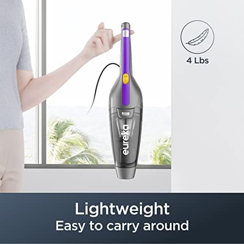 Eureka Lightweight Corded Stick Vacuum Cleaner Powerful Suction Convenient Handheld Vac with Filter for Hard Floor, 3-in-1 Vacuum, Purple 5