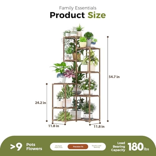 Bamworld Plant Stand Indoor Outdoor Corner Plant Shelf 54.7" Tall Plant Table Wood Large Plant Holder for Multiple Plants Patio Balcony Garden Office Home Decor 6