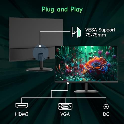 SANSUI Computer Monitor 24 inch Eye Care FHD 1080P Display HDMI,VGA Ports with 178° Viewing Angle/Frame-Less/Tilt/VESA Compatible for Office and Home 5
