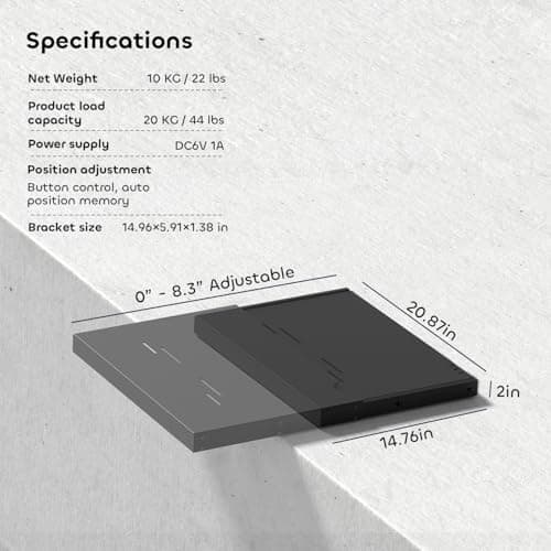 NothPJ NothingProjector Motorized Sliding Tray for Ultra Short Throw Projector, Intelligent Slider for UST Laser TV | Extend to 150" | Automatically Retractable Telescopic | Syncs Projector's Power 7