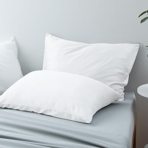 Toddler Size Pillow Protectors Viscose Derived from Bamboo - Set of 2 Zippered, 400 Thread Count Cooling Pillow Case Soft 13"x18" (2 Pcs, White,Toddler) 7