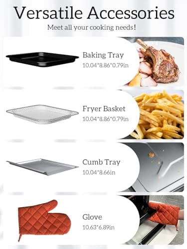 Kitchen Elite Air Fryer Toaster Oven Combo, 12.6 QT Stainless Steel Airfryer 10 in 1, Convection Oven Countertop 450°F, Non-Toxic for Bake, Roast, Reheat, Broiler, Dehydrate with Digital Touch Screen 5