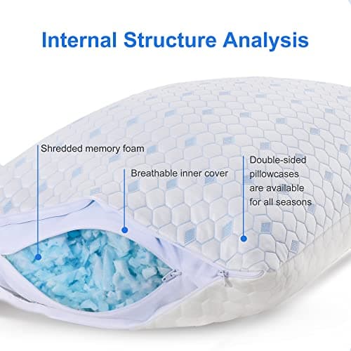 ESHINE Full Body Pillows for Adults - Full Body Pillow for Sleeping/Gel Infused Cooling Pillows/Shredded Memory Foam Pillows, Oeko-TEX/CertiPUR-US Certified, 20x54 Long Pillows… 5