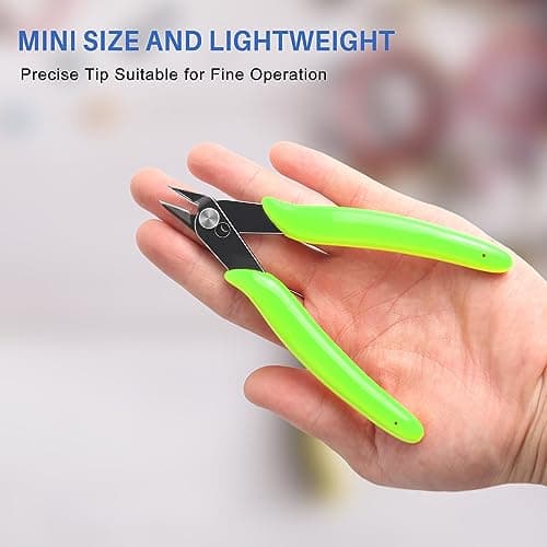 NICE-POWER Micro Wire Cutters, 5 inch 170 Mini Flush cutters, Nippers, Shear Cutters,Wire Snips, Small Side Cutters for Electronics Crafts Jewelry,Floral Art Scissors Nippers(2 Pack) 7