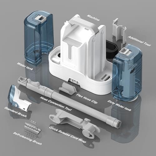 Rivenara Carpet Cleaner Machine Upholstery - 450W Shampooer Portable for Couch Rug Sofa Car Seat Furniture Fabric Wet Vacuum Spot Handheld Small Mini Car Water Aspiradora de Agua Deep Extractor Washer 7