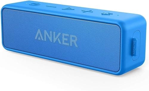 Anker Soundcore 2 Portable Bluetooth Speaker with Stereo Sound, Bluetooth 5, Bassup, IPX7 Waterproof, 24-Hour Playtime, Wireless, Speaker for Home, Outdoors, Travel - Blue