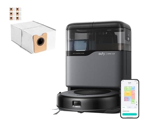 eufy Robot Vacuum Omni C20, Robot Vacuum and Mop Combo + Official Accessories, 6-Pack Large Capacity Dust Bags