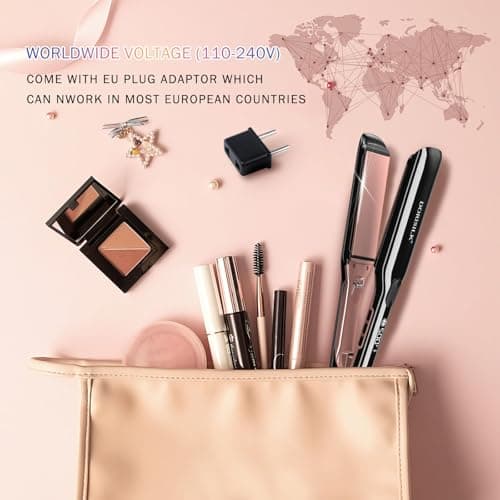 DORISILK 500 Degree High Temp Professional Hair Straightenr ， Ceramic Wide Flat Iron ，2 in 1 Hair Straightener and Curler，Plasma Flat Iron Hair Straightener Get Frizz-Free and Shiny 500FW1 6