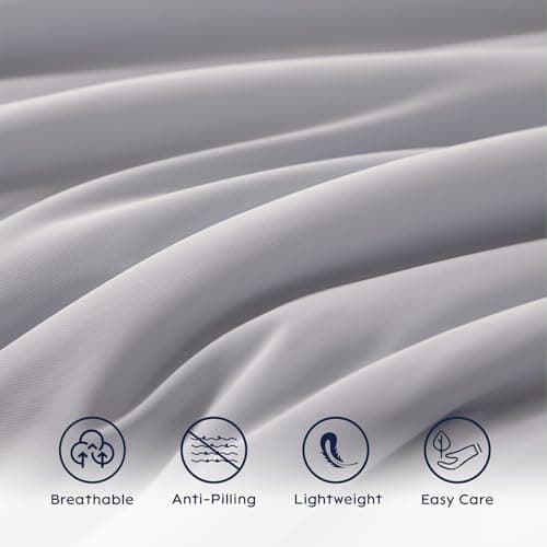 Bailix Cooling Comforter King Size, Thin Summer Blanket for Hot Sleepers & Night Sweats, Ultra Soft & Lightweight & Silk Smooth Ice Blanket, Q-Max>0.4, 108"x90", Gray 7