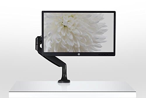 Mount-It! Single Monitor Arm Desk Mount with Gas Spring, Height Adjustable Monitor Stand for 13–32 Inch Screens up to 20 lbs, VESA 75x75 & 100x100, C-Clamp & Grommet, Sit-Stand Desk Compatible 8