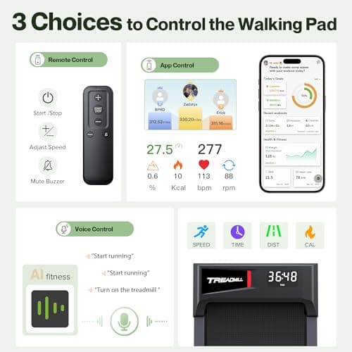 COZYINN 10% Incline Waking Pad - 2.5 HP 1-4MPH Under Desk Treadmills for Home, 3 in 1 Portable Walking Jogging Running Machine 29lbs Lightweight for Easy Move, Work with Kinomap Wellfit APP 6