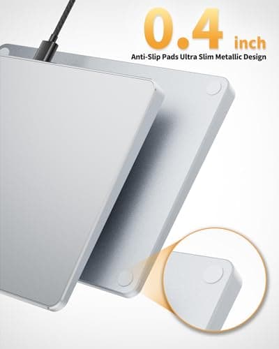 ProtoArc USB Trackpad for Windows 10/11, Large Wired Trackpad Mouse with High Precision Navigation, Ultra Slim Portable Aluminum Touchpad Mouse for Desktop/Laptop (White Silver) 5