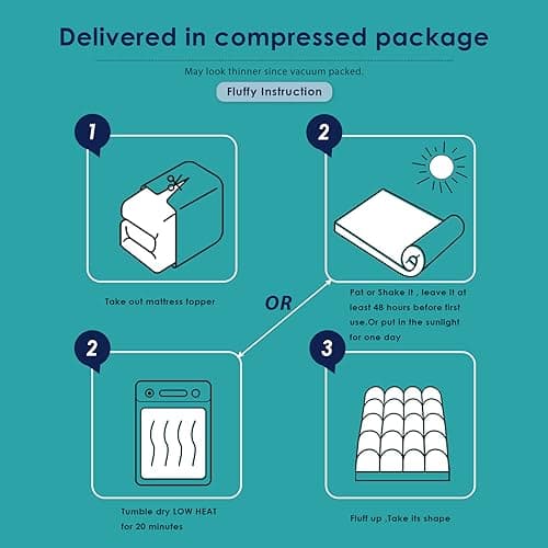 Mattress Topper Queen, Thick Cooling Mattress Pad Cover for Back Pain, Breathable Mattress with 8-21" Deep Pocket, 5D Snow Down Alternative Overfilled Plush Pillow 60"x80" Dark Grey 6