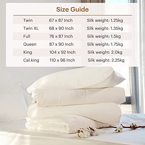 LilySilk All Season Silk Comforter/Duvet/Quilt, 100% Silk Floss Filling with 100% Cotton Cover (Twin(67x87 Inch,Silk Weight:1.25kg) 6
