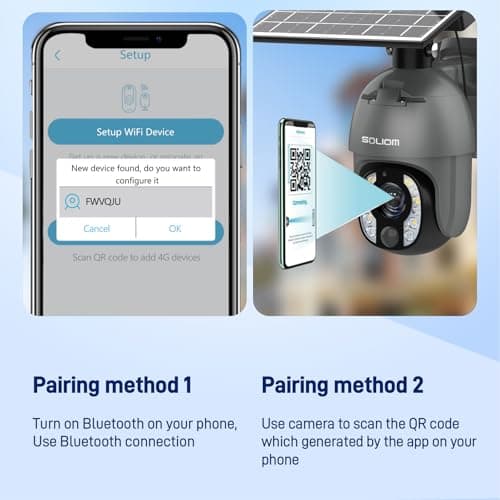 SOLIOM Security Cameras Wireless Outdoor, 5MP 2.4G Wi-Fi Security Camera with 10X Optical Zoom, Battery and Solar Powered, Human Detection, Spotlight Color Night Vision, Auto Tracking 8