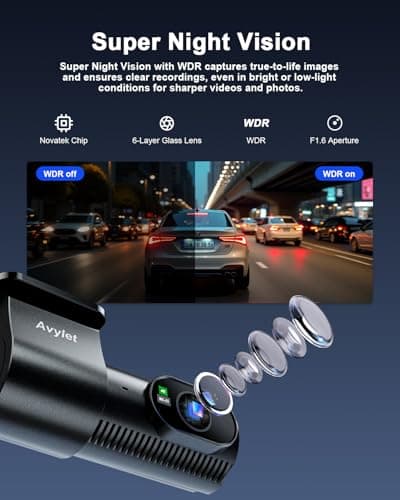 Avylet Dash Cam Front and Rear, 4K/1080P Built-in 5G WiFi APP Dash Camera for Cars, External GPS Module, 1.5” IPS Screen, Dual Dash Cam with Night Vision, 24H Parking Mode, 170° Wide Angle, G-Sensor 5