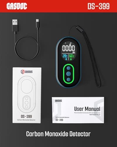 GasDoc DS-399 Portable Carbon Monoxide Detector, 168H Standby, Rechargeable 3-in-1 CO Detector with Audible & Visual Alerts for Travel & Camping, CO Meter for Home, Car & Tent 7
