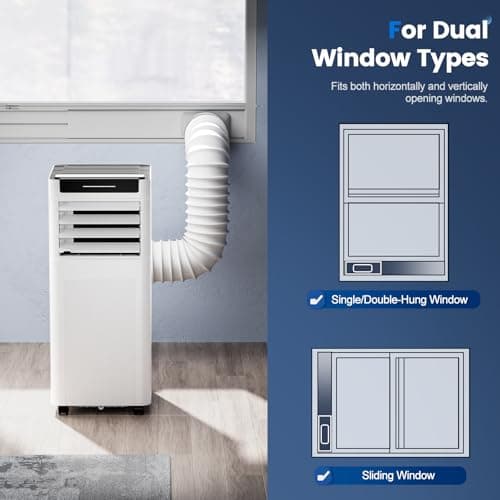 Portable Air Conditioners, 10000 BTU Portable AC up to 450 Sq.Ft, 3 in 1 AC Unit with Cool, Dehumidifier & Fan Modes, Remote Control & 24H Timer, AC Unit for Bedrooms, Living Rooms & Apartments 6