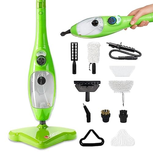 H2O X5 5-in-1 Multi-Purpose Steam Mop, Handheld Steam Cleaner, Adjustable Height, Removable Tank, Large Capacity, Rapid Heat Up, Steam Control, Lightweight, High Pressure