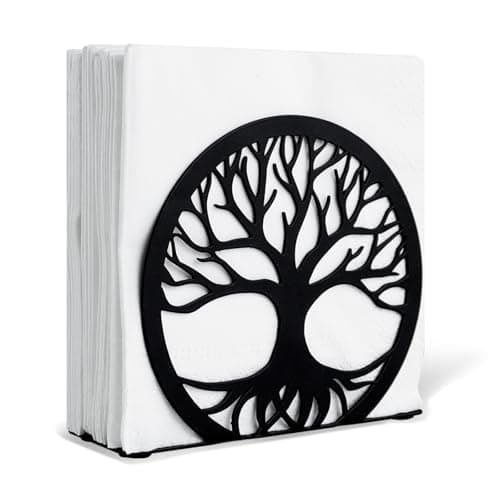 MSJGA Napkin Holder for Table, Standing Napkin Dispenser Outdoor Farmhouse Black Cocktail Napkin Holders for Kitchen Coffee Shop Dining Room (4.7"x 1.6"x 4") 8