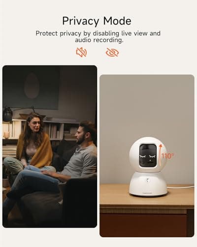 CINMOORE Smart 3K Indoor Dome Security Camera with AI Human/Pet/Facial Detection, 360° Pan-Tilt Coverage, 2-Way Audio, 2.4GHz 5GHz Dual-Band Wi-Fi - Includes 64GB SD Card & No Subscription Needed 9