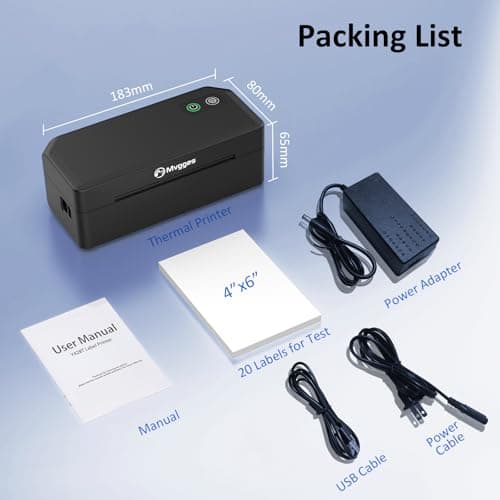 Mvgges Shipping Label Printer,Bluetooth 4x6 Thermal Label Printer for Small Business Office or Home, Compatible with Android, iOS, Windows and Mac, Widely Used for Amazon,USPS,Etsy 8